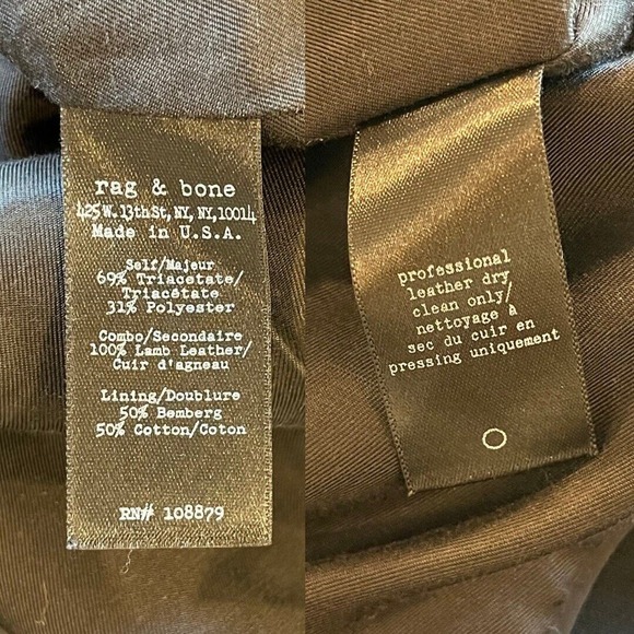 Rag & Bone | Black/Black Timeless Single Breasted Blazer with Leather Trim NWT 4 - Picture 13 of 16